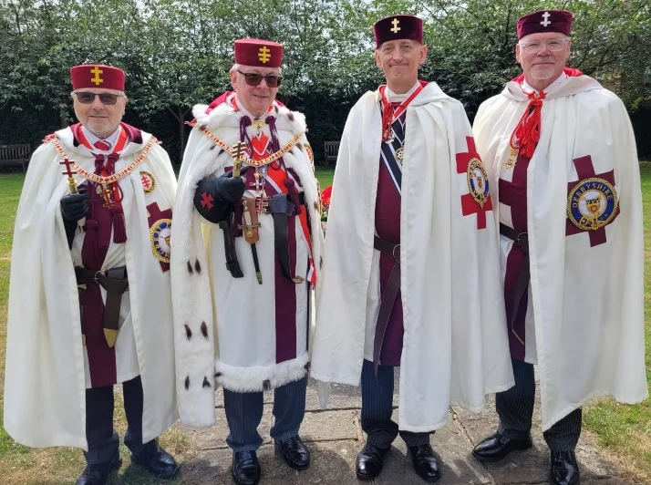The Great Seneschal and the M.E. & S. Grand Master with the new Provincial Prior and Sub Prior of Derbyshire