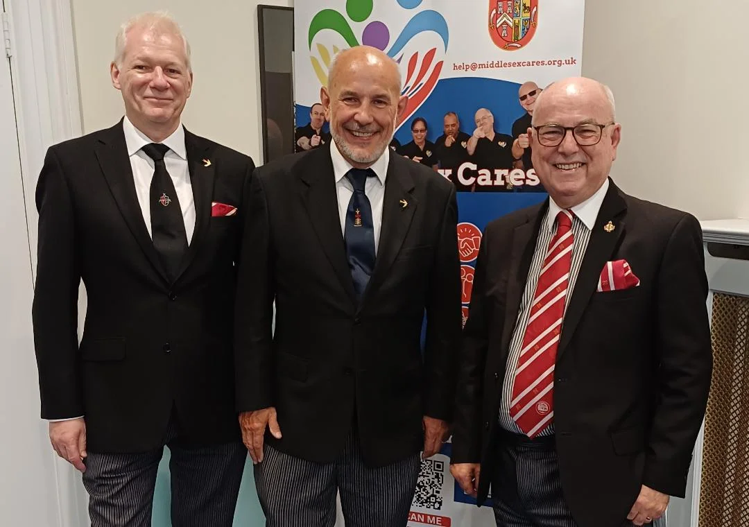 The Essex Prior and Sub Prior with R.E.Kt. Terry O'Neill, Provincial Prior of Middlesex